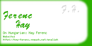 ferenc hay business card